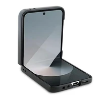 Guess Odinis 4G Metalinis Logotipas Dėklas telefonui Samsung Galaxy Z Flip 6 - Juoda