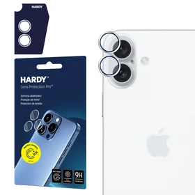3mk HARDY objektyvo apsauginis Pro stiklas Apple iPhone 16 / 16 Plus – sidabrinis
