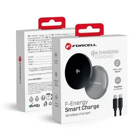FORCELL F-ENERGY Smart Charge Qi2 15W belaidis įkroviklis su 150cm nuimamu kabeliu suderinamas su MagSafe sidabrinis