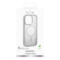 Puro Gradient magnetinis silikoninis dėklas telefonui iPhone 15 Pro - sidabrinis