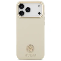 Guess Grained Strass Logo MagSafe dėklas iPhone 17 Pro Max - smėlinis (m)
