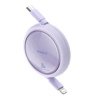 USB kabelis "Baseus Free2Pull" USB-C į iP 20W 1 m (violetinis)