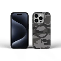 Dėklas telefonui FORCELL F-PROTECT su dviejų sluoksnių 4D technologija, militarinio kritimo testo suderinamas su MagSafe skirtas IPHONE 16 PLUS juodas kamufliažas