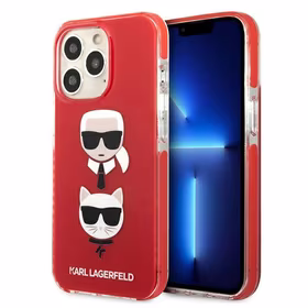 Karl Lagerfeld Karl & Choupette Head dėklas telefonui iPhone 13 Pro / iPhone 13 - raudonas