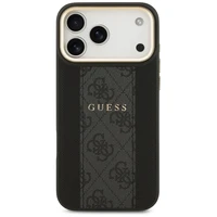 Guess 4G Stripe Magnetinis dėklas telefonui iPhone 17 Pro Max - juoda