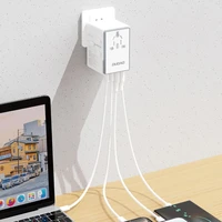 Dudao A65Pro 65W kelioninis adapteris EU / US / JP / AUS / UK 2x USB-C 2x USB-A - baltas