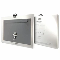 Karl Lagerfeld Saffiano Karl&Choupette dėklas 16" nešiojamam kompiuteriui - sidabrinis