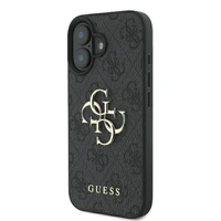 Guess 4G didelio logotipo dėklas telefonui iPhone 16 - juodas