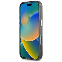 Guess IML Metal Mountain Logo Magnetinis iPhone 16 Pro Max dėklas - juodas