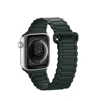 Dux Ducis dirželis (šarvuota versija) Apple Watch Ultra, SE, 9, 8, 7, 6, 5, 4, 3, 2, 1 (49, 45, 44, 42 mm) silikoninė magnetinė apyrankė žalia