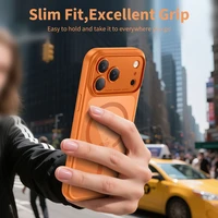 "Tech-Protect Magpeak Magsafe CC" dėklas "iPhone 17 Pro" - skaidrus oranžinis