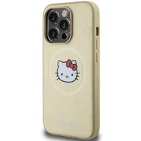 Hello Kitty odinis Kitty Head magnetinis dėklas telefonui iPhone 15 Pro Max - auksinis