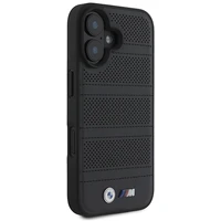 BMW M Perforuotas ir Siūlėtas Linija Magnetinis dėklas telefonui iPhone 16 - juodas