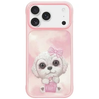 Nimmy Big Eyed Pet 2.0 Šuns dėklas telefonui iPhone 17 Pro - rožinė