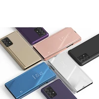 Clear View dėklas telefonui atverčiamas dėklas Samsung Galaxy A73 rožinė