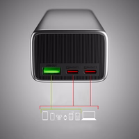 Išorinė baterija SBS 10000mAh PD 35W su LCD ekranu - pilka