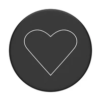 Popsockets 2 baltos širdies juodas laikiklis ir telefono stovas