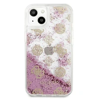 Guess GUHCP13SLGPEPI iPhone 13 mini 5.4" rožinis/rožinis kietas dėklas Peony Liquid Glitter