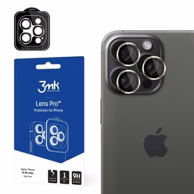 3mk Lens Protection Pro Kameros dangtelis su auksiniu rėmu iPhone 15 Pro Max