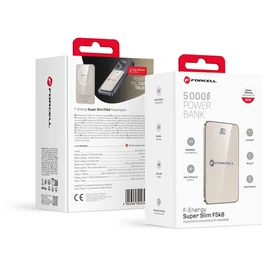 Išorinė baterija saderinta su MagSafe Forcell F-Energy SuperSlim F5K8 QC4.0 PD3.0 15W 5000 mAh titano dykumos spalva