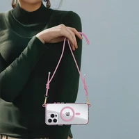 Tel Protect su dirželiu rožinis skaidrus dėklas Iphone 17 Air rožinis