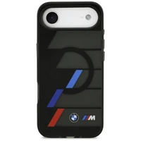BMW M IML metaliniai mygtukai trispalvės linijos magnetinis dėklas telefonui iPhone Air - juodas