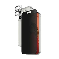 PanzerGlass Privatumo rinkinys 3in1 Permatomas dėklas + Privatumo stiklas + Kameros apsauga iPhone 15 Pro