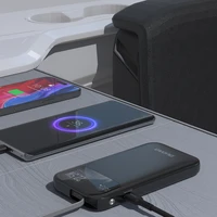 Dudao K31 10000mAh 22.5W PD Išorinė baterija su įmontuotu kabeliu - juoda