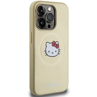 Hello Kitty odinis Kitty Head magnetinis dėklas telefonui iPhone 14 Pro Max - auksinis