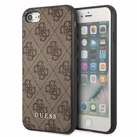 Guess 4G Metal Gold Logo dėklas telefonui iPhone SE 2022 / 2020 / 7 / 8 - Rudas