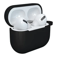 Dėklas AirPods 3 silikoninis minkštas dėklas ausinėms + raktų pakabukas omaro užsegimas pakabukas juodas (dėklas D)