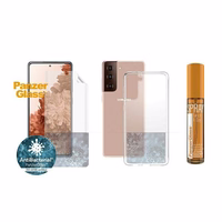 PanzerGlass apsaugos rinkinys Samsung Galaxy S21+ TPU plėvelė + ClearCase + valymo skystis 30ml