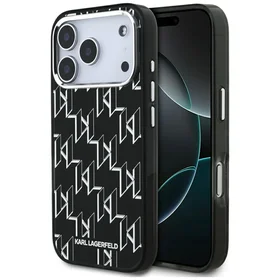 Karl Lagerfeld IML KL Monograma Magnetinis dėklas iPhone 17 Pro - juodas