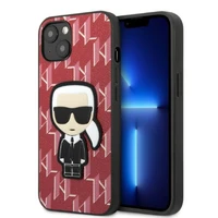 Karl Lagerfeld KLHCP13MPMNIKPI iPhone 13 6.1" kietas dėklas raudonas/raudonas Monograma Ikonik Pleistras