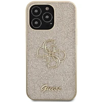Guess GUHCP13LHG4SGD dėklas telefonui iPhone 13 Pro / 13 – auksinis Blizgus Script Big 4G