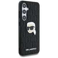 Dėklas Karl Lagerfeld Odinis Monogram Pin Logo Karl Head Samsung Galaxy S25 juodas
