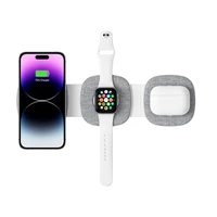 Tech-Protect QI15W-A32 3 viename indukcinis įkroviklis su MagSafe išmaniesiems telefonams / Apple Watch / AirPods - pilkas