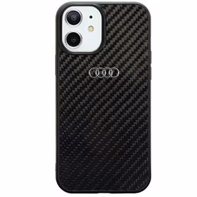 Audi anglies pluošto iPhone 11 / Xr 6.1" juodas/juodas kietas dėklas AU-TPUPCIP11-R8/D2-BK