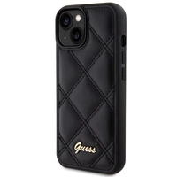 Guess Quilted Metal Logo dėklas telefonui iPhone 15 - juodas