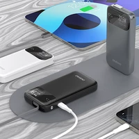 Dudao K31 10000mAh 22.5W PD Išorinė baterija su įmontuotu kabeliu - pilka