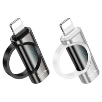 Adapteris Lightning į USB-C Hoco PD 2,4A 27W su skaitmenine indikacija UA32B sidabro spalvos