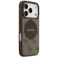 Guess 4G Circle Classic Logo Magnetinis dėklas telefonui iPhone 17 Pro - ruda