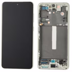 Ekranas Samsung G990 S21 FE 5G su lietimui jautriu stikliuku ir rėmeliu Olive originalus (used Grade A)