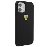 Ferrari FESSIHCP12SBK iPhone 12 mini 5.4" juodas/juodas kietas dėklas On Track Silicone