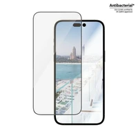 PanzerGlass Ultra-Wide Fit antibakterinis grūdintas stiklas su atspindžių filtru ir pozicionieriumi iPhone 14 Pro Max telefonui