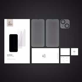 Tech-Protect Supreme rinkinys iPhone 14 2x grūdintas stiklas ekranui / grūdintas stiklas kamerai