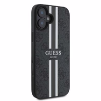 Guess 4G Spausdintų juostų MagSafe dėklas telefonui iPhone 16 Plus - juodas