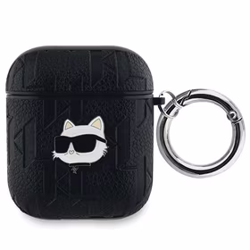 Karl Lagerfeld Monogram Choupette AirPods 1/2 dėklas - juodas