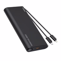 VEGER išorinė baterija 25000 mAh su įmontuotais kabeliais Type C / Lightning PD 130W TCE130 (W2503) juoda