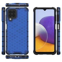 Honeycomb dėklas apsauginis su TPU buferiu Samsung Galaxy A22 4G mėlynas